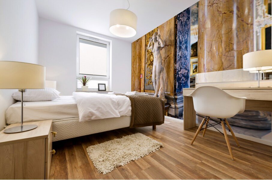 Marble statue inside the Great Hall of Colonna Art Gallery in Ro Mural print