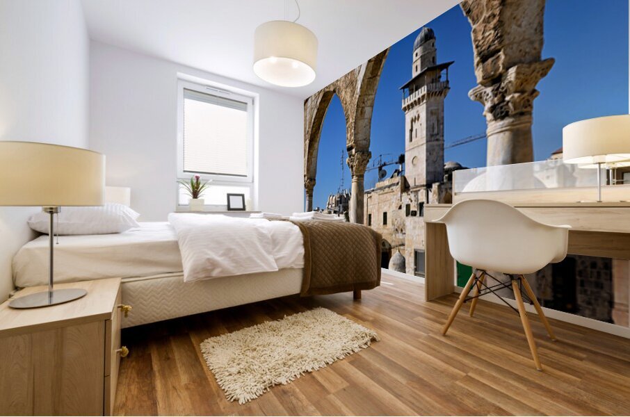 Dome of the Rock mosque seen from Temple Mount in Jerusalem Mural print