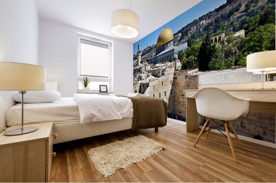 View of Temple Mount and surrounding area in Jerusalem Israel Mural print