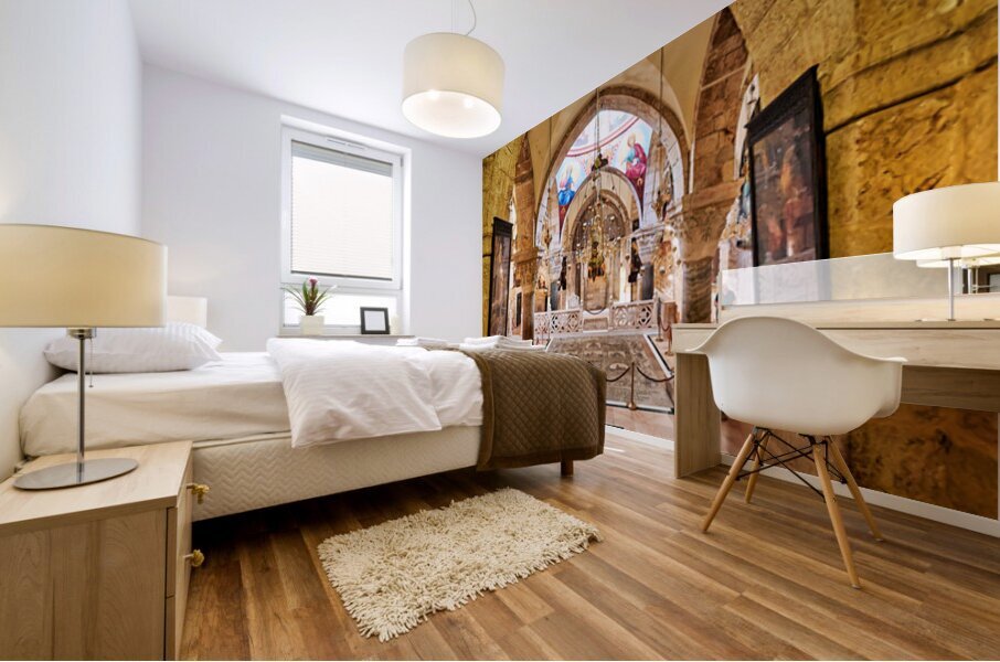 Exploring the church of the Holy Sepulchre in Jerusalem Israel Mural print
