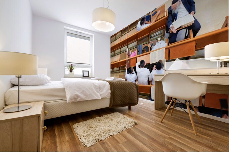 Prayer study at Hurva Synagogue in Jerusalem Mural print