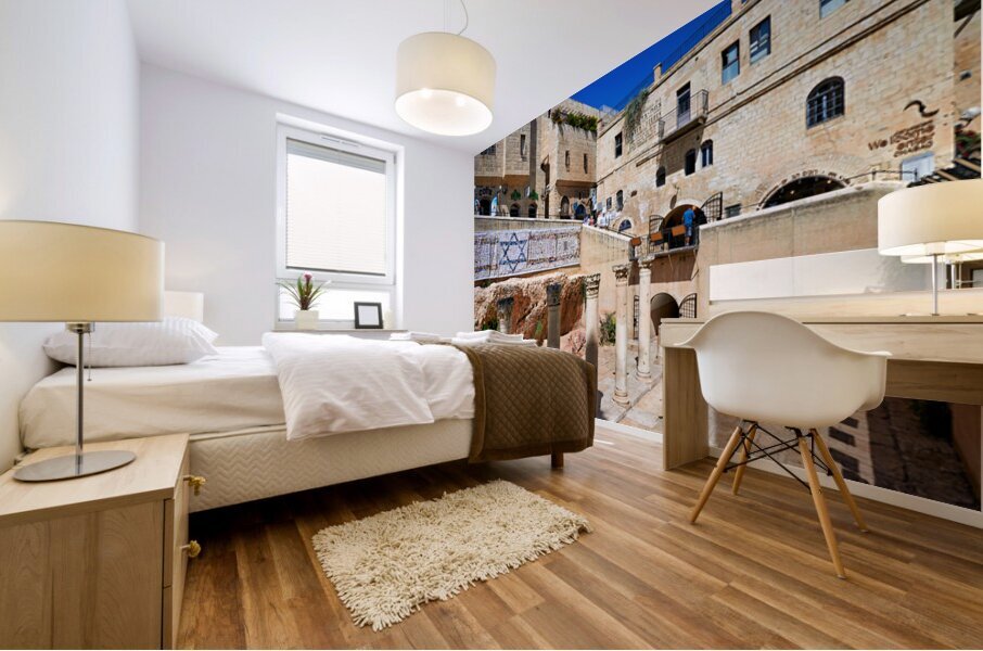 Roman columns in the Jewish quarter of Jerusalem showcase histor Mural print