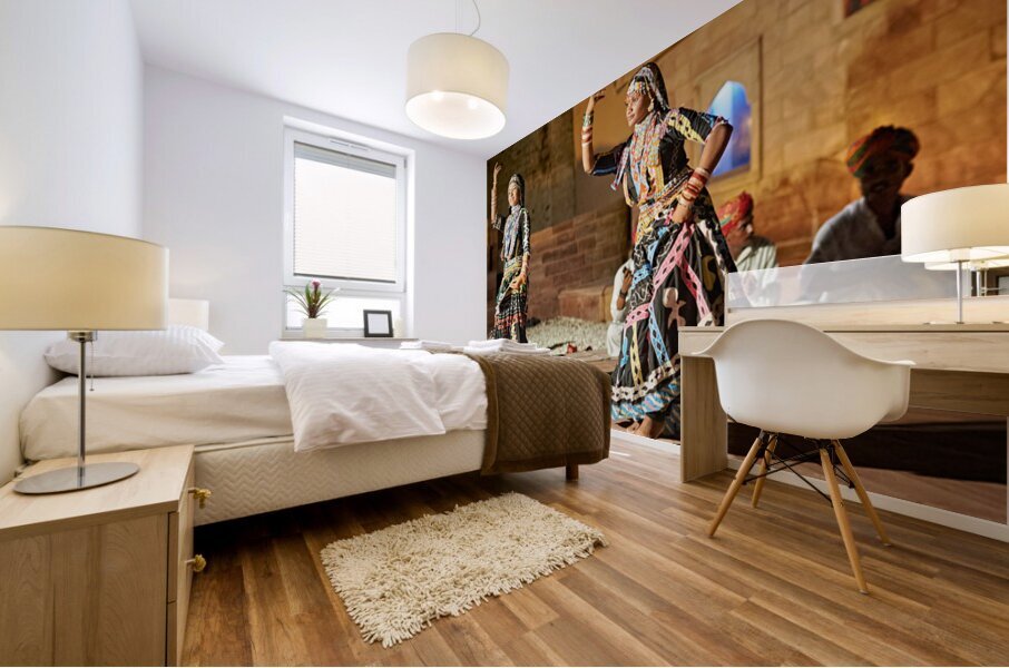 Traditional dance performance in Khimsar Rajasthan showcases cul Mural print