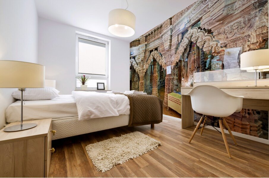 Exploring Sri Jaisalmir Jain Temple architecture Mural print