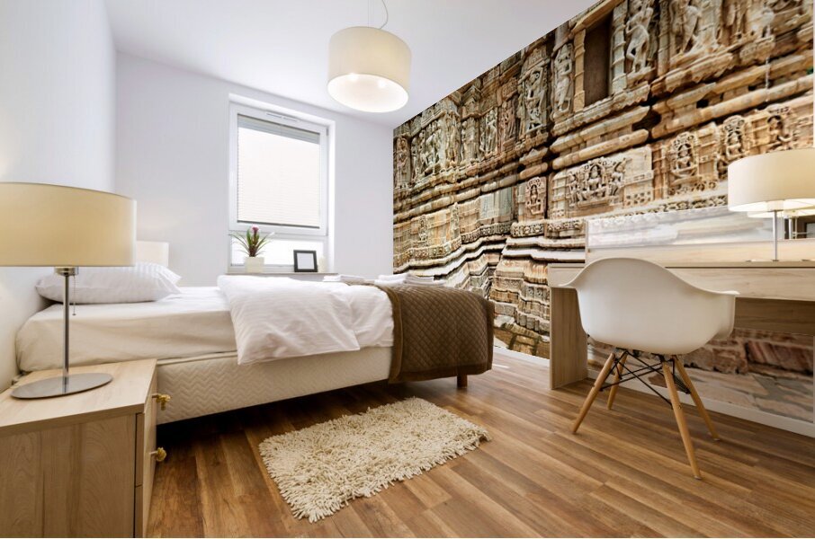 Rajasthan Chittorgarh Fort showcases detailed stone carvings Mural print