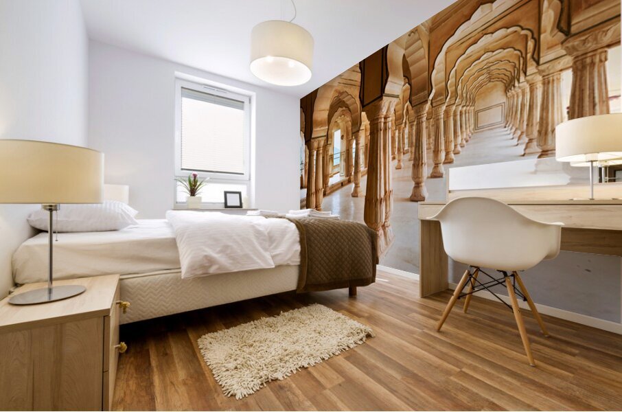 Exploring the architecture of Amber Palace in Rajasthan India Mural print