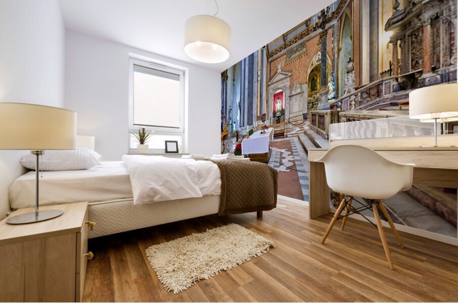 Visit to San Domenico Maggiore church in Naples Campania Italy Mural print