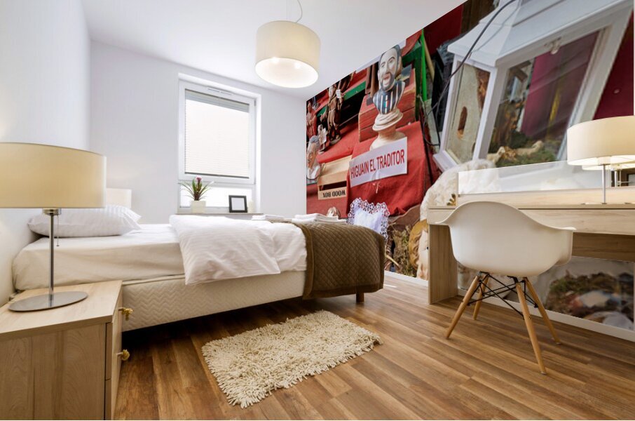 Statues in artisan workshops of Via Gregorio Armeno in Naples Mural print