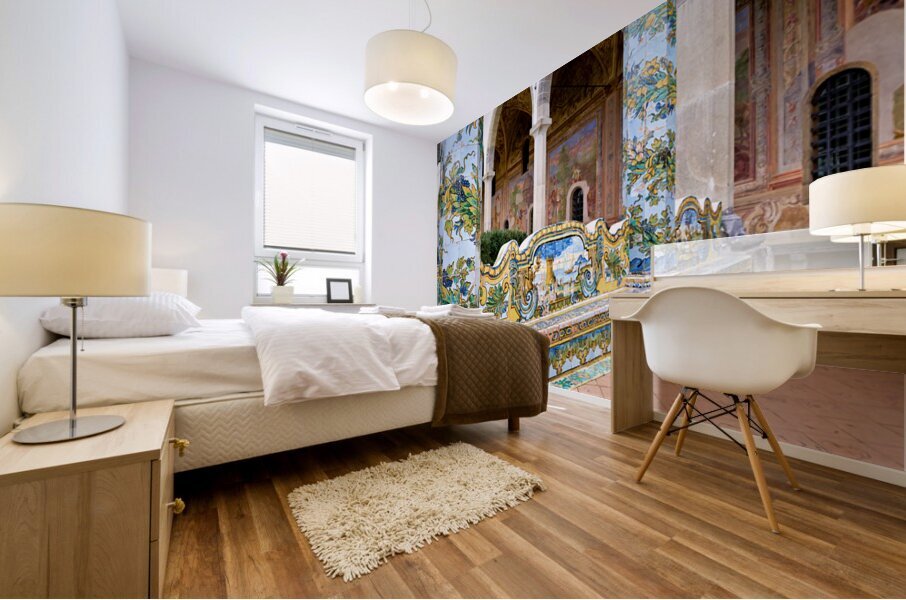 Cloister of the clarisses at santa chiara in naples campania ita Mural print