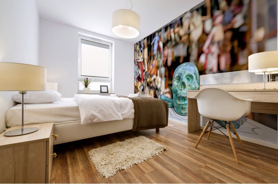 Junk dealer displays various items in Naples Campania Italy Mural print