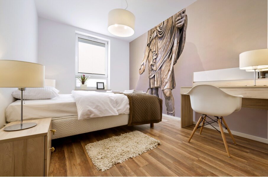 A Roman statue stands in the National Archaeological Museum of N Mural print