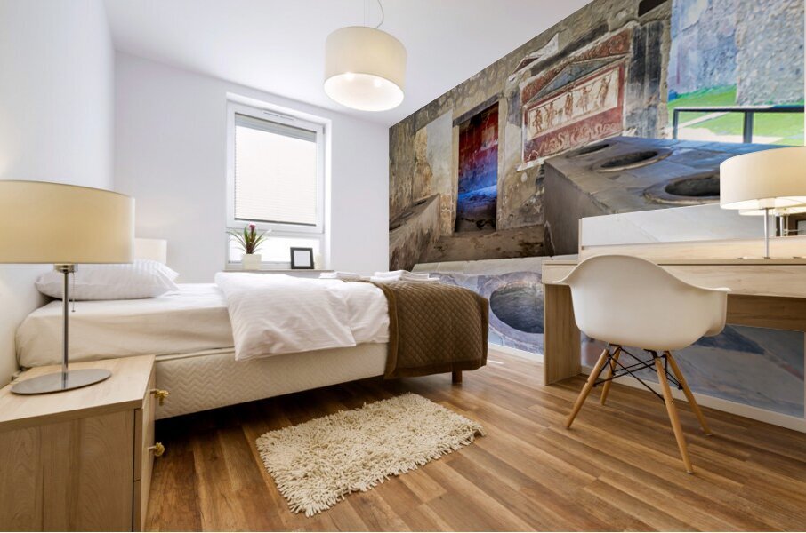 History of ancient Roman city of Pompeii in Naples Campania Ital Mural print