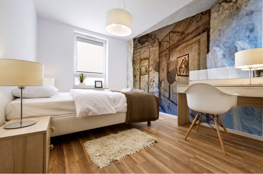 Exploring ancient wall paintings in Pompeii Naples in Italy Mural print