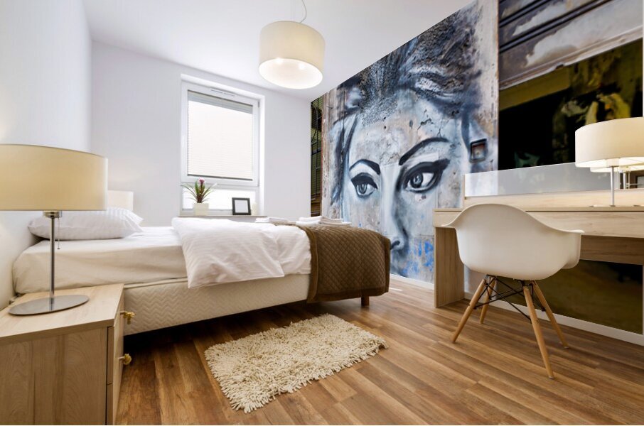 Graffiti of sofia loren in naples spanish quarters Mural print