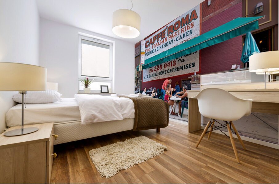 Visitors enjoy pastries at Caffe Roma in Little Italy New York Mural print