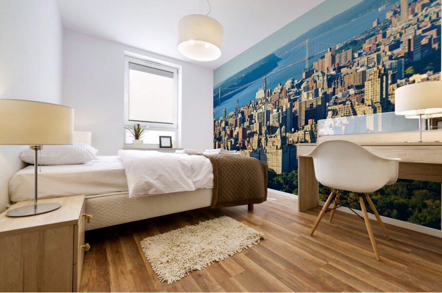 View of upper west side and george washington bridge in manhatta Mural print