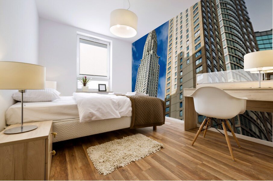Chrysler Building stands tall among modern structures in Manhatt Mural print