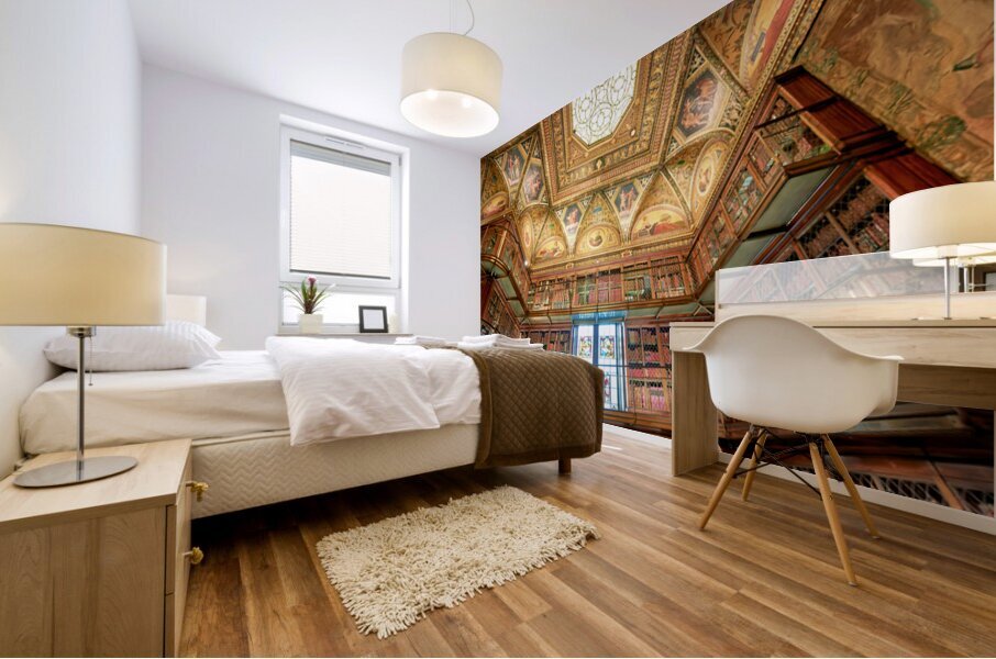 Visitors explore the Morgan Library and Museum in Manhattan New Mural print