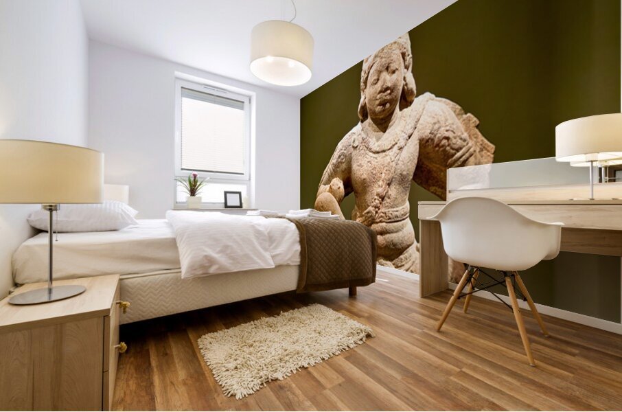 Sculpture of a seated figure in the Asian Art Gallery in Manhatt Mural print