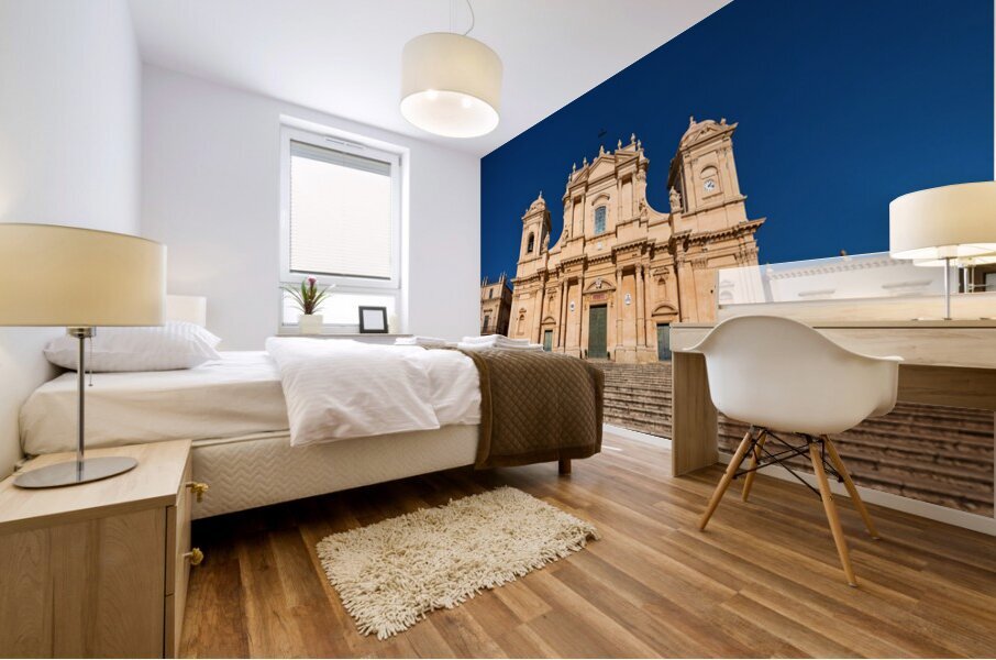 Noto Cathedral stands tall in Sicily under a clear blue sky Mural print