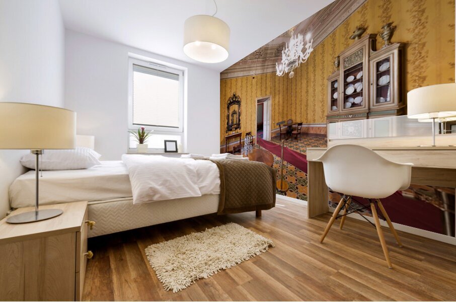 Visitors see the interior of Palazzo Nicolaci in Noto Sicily I Mural print