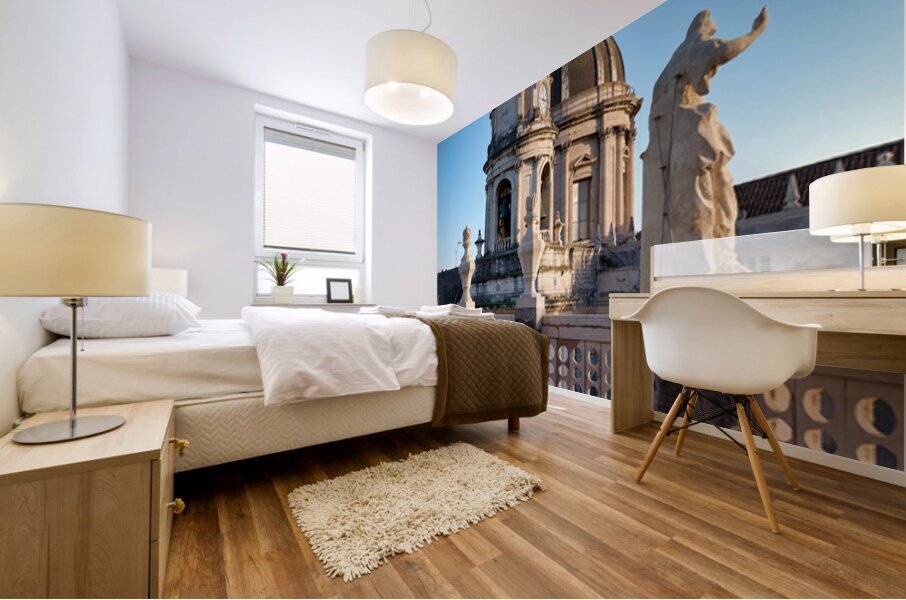 View of metropolitan cathedral of saint agatha in catania sicily Mural print