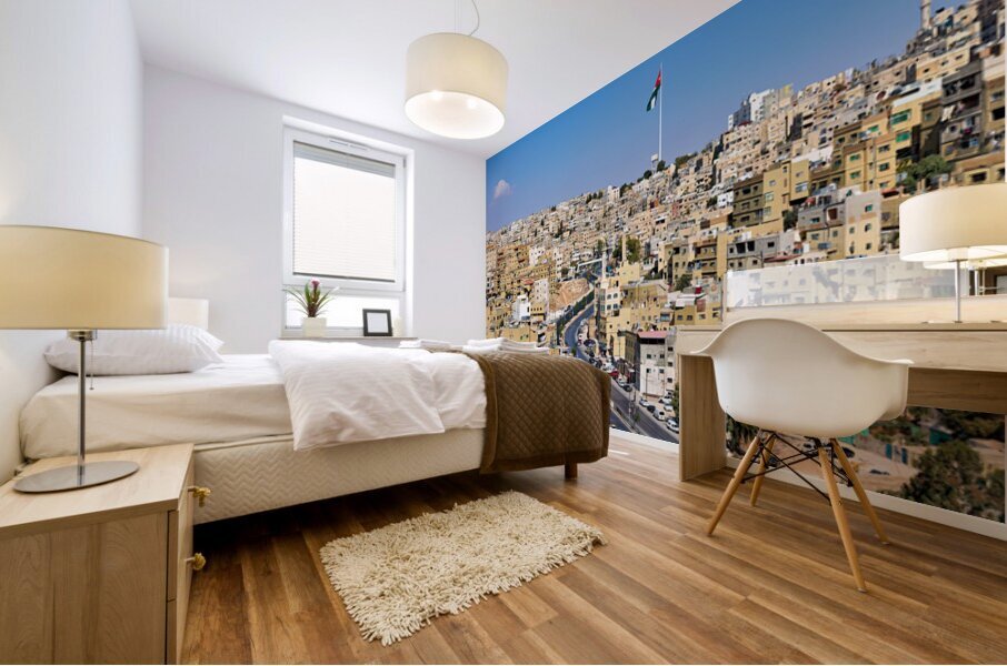 Cityscape view of Amman Jordan with buildings and roads Mural print
