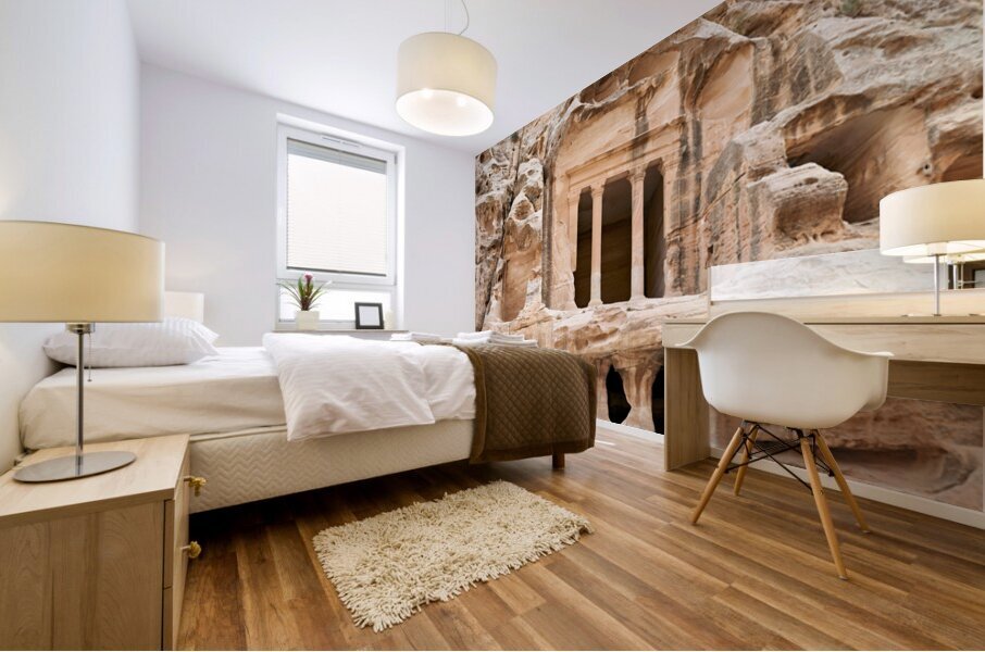 Little Petra site in Jordan shows ancient rock cut architecture Mural print