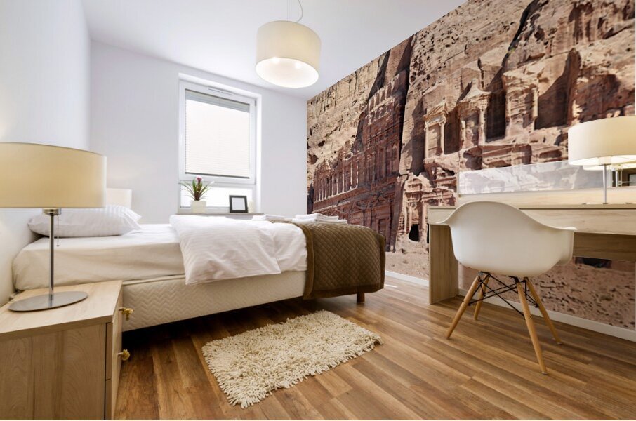 Royal Tombs at Petra in Jordan show ancient architecture and his Mural print