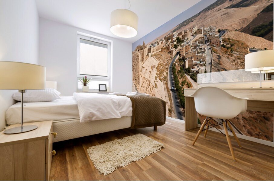 Explore Kerak Castle and the surrounding landscape in Jordan Mural print