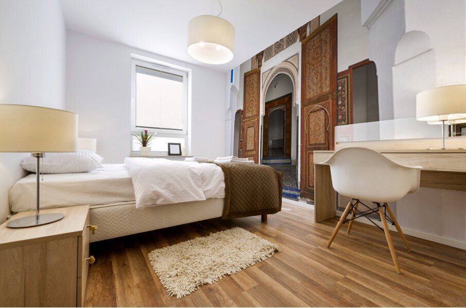 Visit Bahia Palace in Marrakesh Morocco during the day Mural print