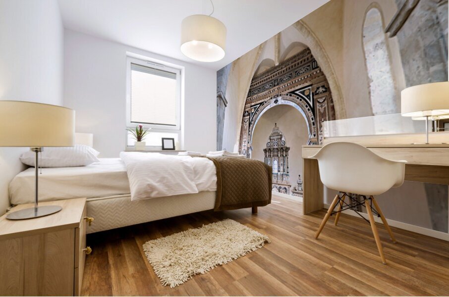 Baroque altar of Saint Francis of Assisi church in Gerace Calab Mural print