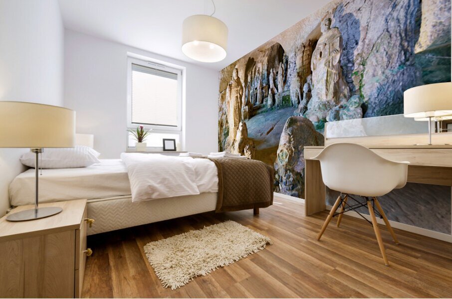 Visit to cave church of Piedigrotta in Pizzo Calabro Italy Mural print