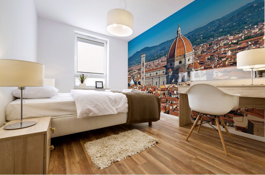 View of Florence with the Duomo and cityscape on a sunny day Mural print
