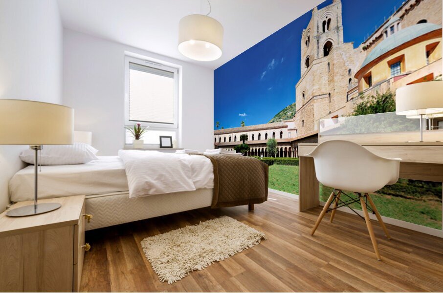 Visit to Duomo di Monreale in Palermo Sicily on a sunny day Mural print