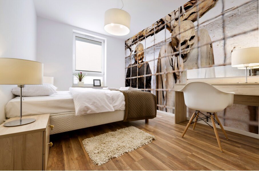 Visitors see mummies in Capuchin Catacombs in Palermo Sicily Mural print