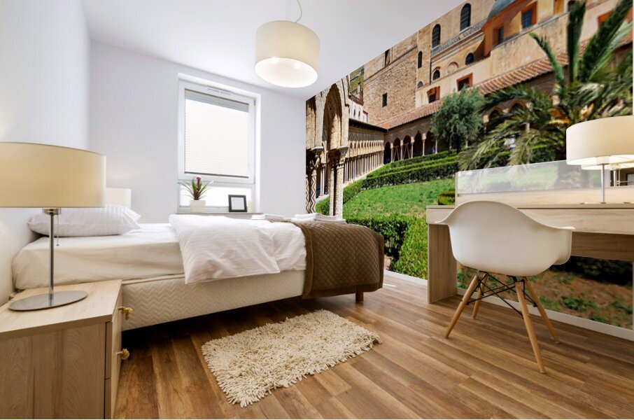 Visit Duomo di Monreale in Palermo Sicily Italy during a sunny d Mural print