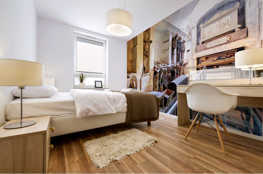 Exploring the capuchin catacombs in palermo sicily italy Mural print