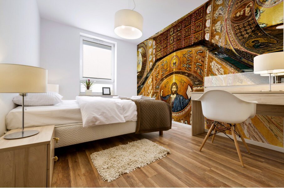 Mosaic details of Duomo di Monreale in Palermo Sicily Italy Mural print