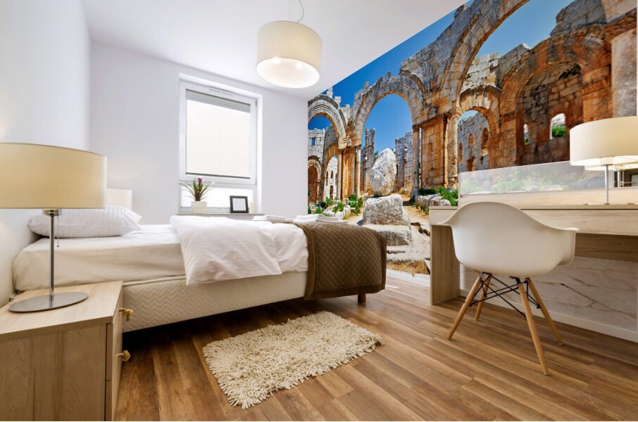 Ruins of Saint Simeon Stylites Church in Syria under a clear sky Mural print