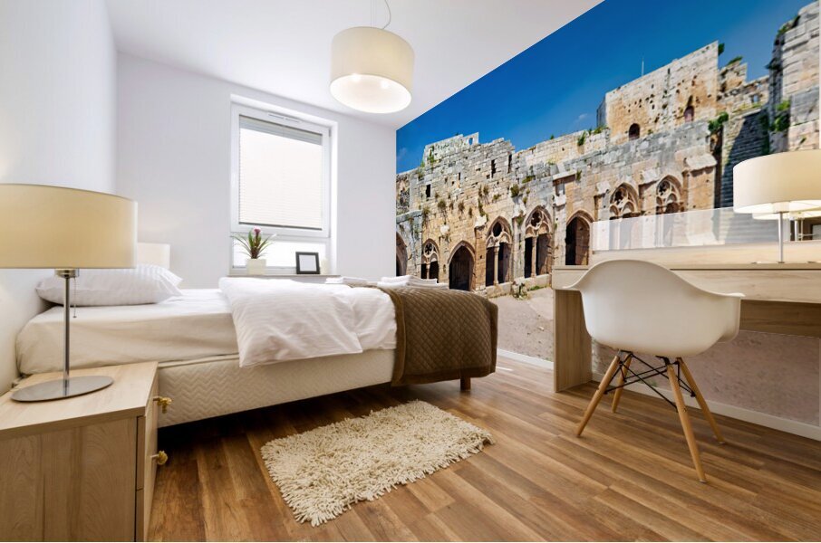 Exploring Krak des Chevaliers in Syria a historic crusader cast Mural print