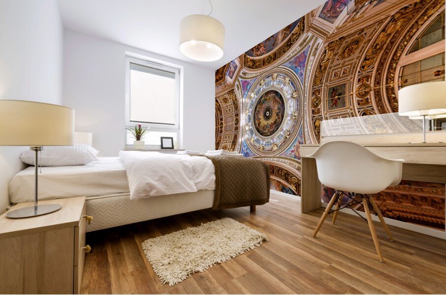 View of the ceiling at St. Isaacs Cathedral in Saint Petersburg Mural print