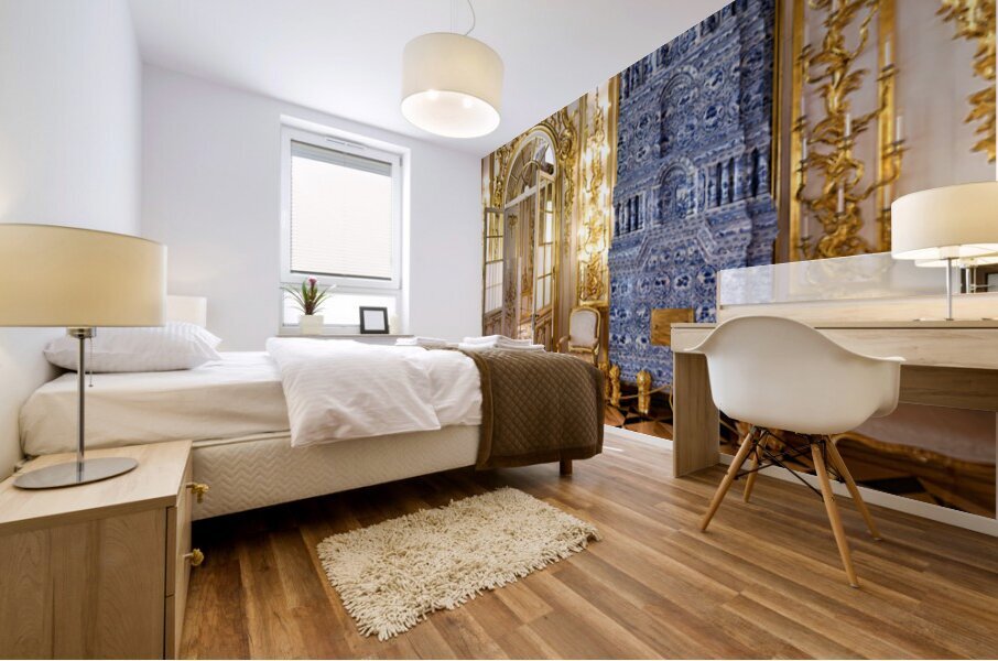 Catherine Palaces ornate interior in St. Petersburg Mural print