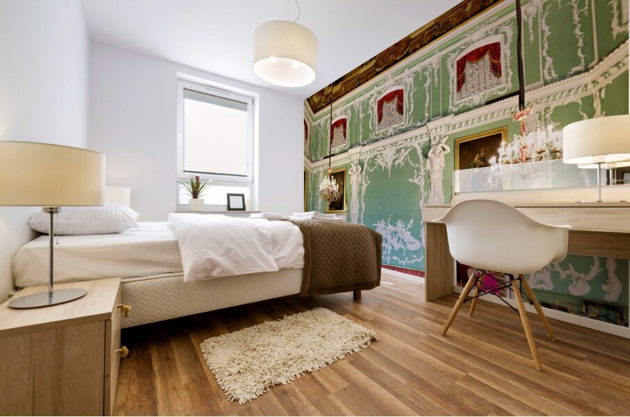 Visitors exploring Stroganov Palace in Saint Petersburg Mural print