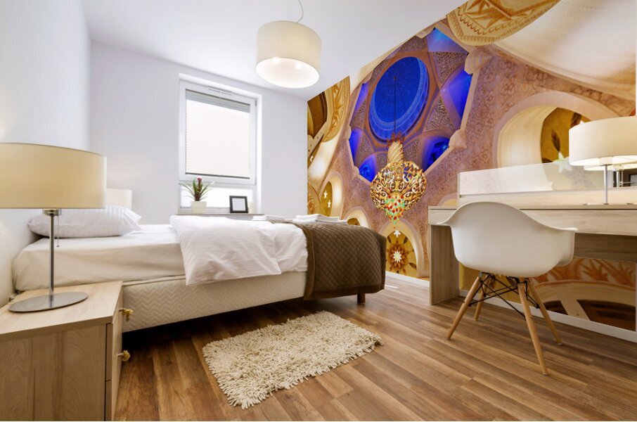 Exploring the interior design of Sheikh Zayed Grand Mosque Mural print