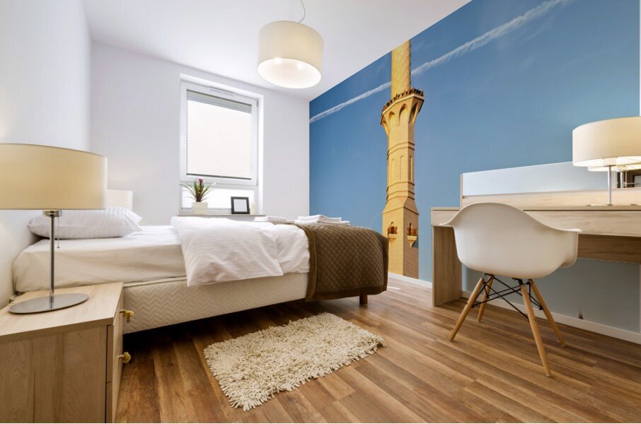 Exploring Sheikh Zayed Grand Mosque in Abu Dhabi during sunset Mural print