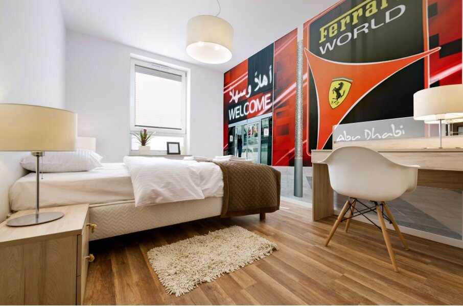 Welcome to Ferrari World in Abu Dhabi amusement park Mural print