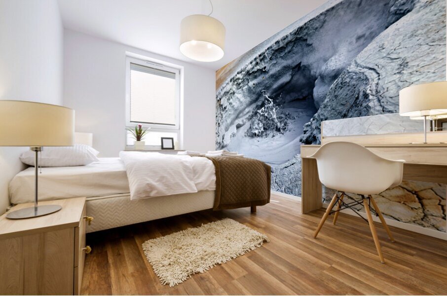 Hverir hot springs steam and mud activity in Iceland Mural print