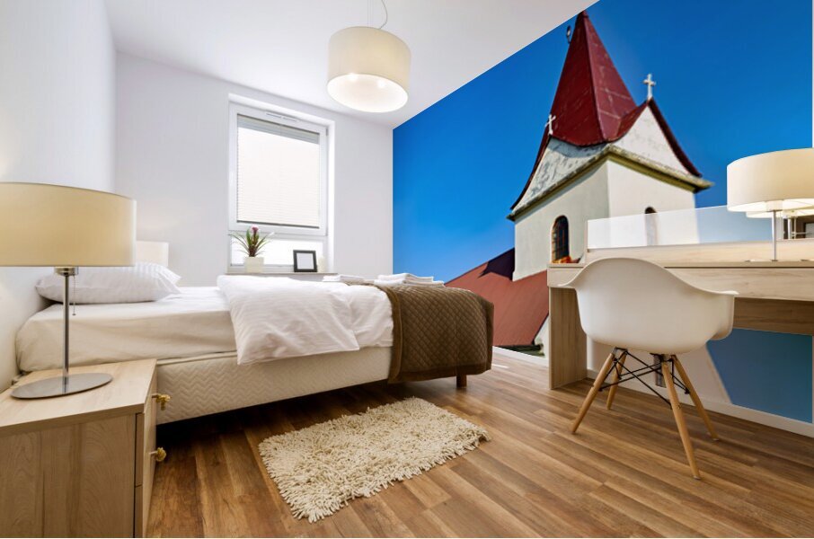 Ingjaldsoll church in Iceland shows simple architecture Mural print