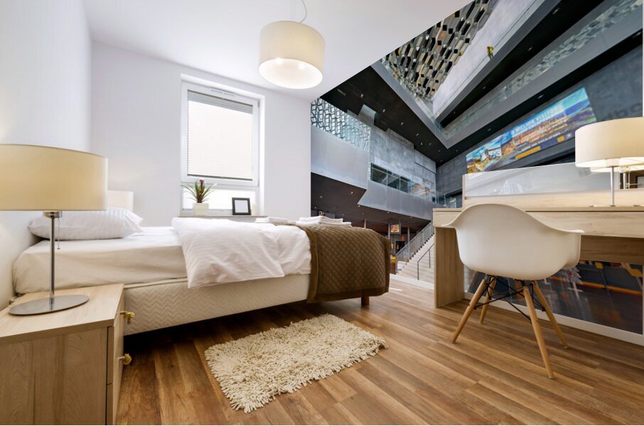 Explore harpa opera house in reykjavik iceland Mural print